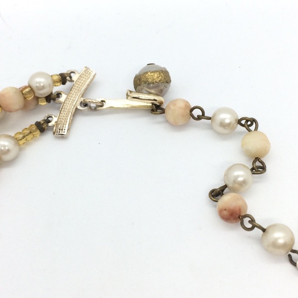 VINTAGE JAPAN 60s BEAD AB AURORA BOUREALIS MULTI LAYER COLLAR CHOKER NECKLACE - Picture 15 of 16